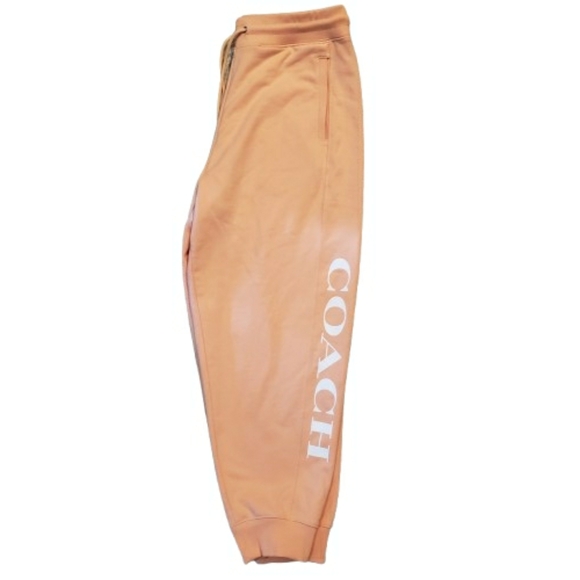 Coach Womens Peach Orange White Jogger Sweatpants Deadstock NWOT - Picture 2 of 12